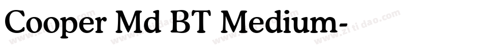 Cooper Md BT Medium字体转换